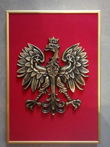 orzeł z mosiądzu w oprawie 30x21