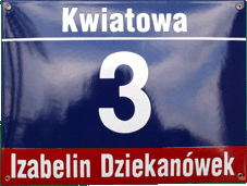 Tablica adresowa z miejscowością emaliowana 30x40
