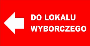 Tablica PCV Lokal Wyborczy Na lewo
