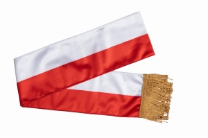 szarfa biało-czerwona Satyna