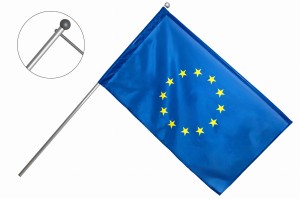 Flaga Unii Europejskiej z masztem poprzecznym