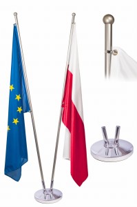 Stojak na flagi 2 ramienny niklowany